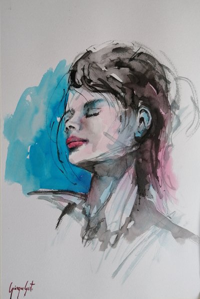 Retrato azul sereno de Giorgio Gosti
