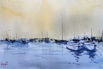 Reflejos en el puerto de Giorgio Gosti