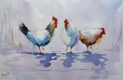 Tres gallinas de corral de Giorgio Gosti