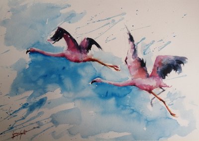 El vibrante vuelo de los flamencos de Giorgio Gosti