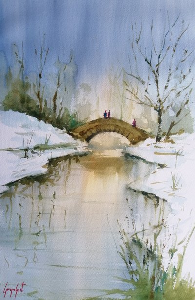 Reflexión sobre el puente de invierno de Giorgio Gosti