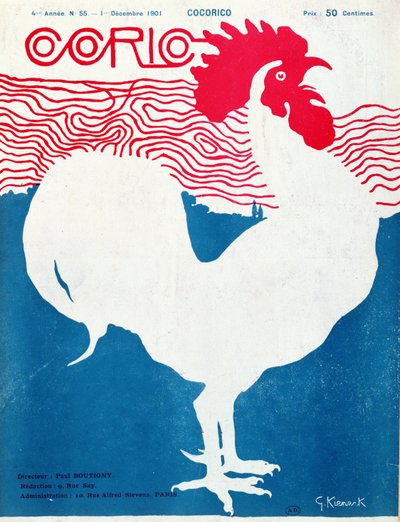 Portada de la revista "Cocorico", diciembre de 1901 (litografía en color) de Giorgio Kienerk