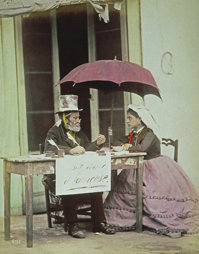 Un escritor público en Nápoles, c.1860-80 de Giorgio Sommer