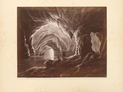 Reproducción fotográfica de un grabado de la Grotta Azzurra en Capri de Giorgio Sommer