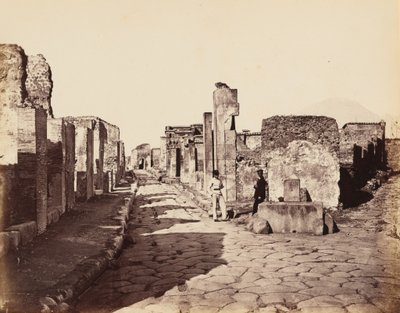 Strada di Sallustio, Pompei (Calle de Sallustio, Pompeya),c. 1870 (foto) de Giorgio Sommer