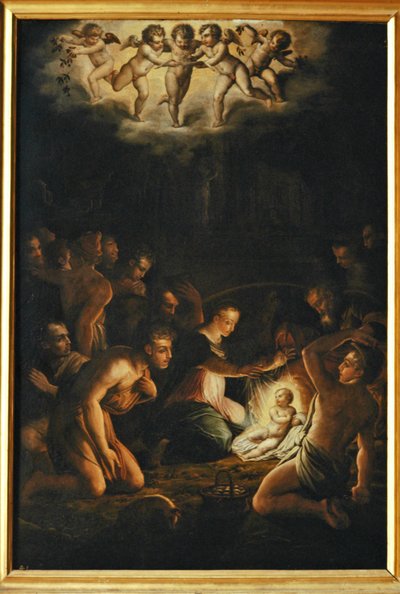 Adoración de los pastores. Hacia 1550 (pintura sobre lienzo) de Giorgio Vasari