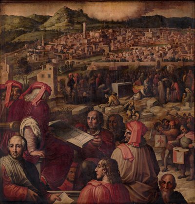 Arnolfo di Cambio muestra el plan para ampliar Florencia, 1563-1565 de Giorgio Vasari