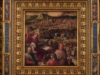 Arnolfo muestra el plan para ampliar Florencia de Giorgio Vasari