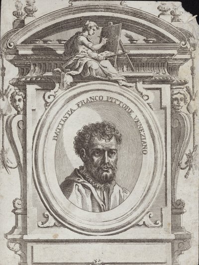 Battista Franco Veneziano, nacido como Giovanni Battista Franco, un artista italiano. Grabado por Giorgio Vasari de Giorgio Vasari