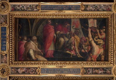 Clemente IV entrega su insignia a los capitanes del Partido Güelfo de Giorgio Vasari