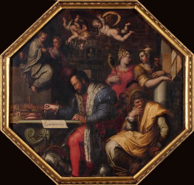 Cosimo estudia la toma de Siena de Giorgio Vasari