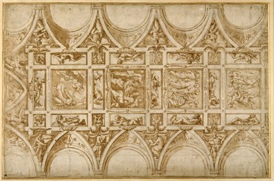 Diseño para el techo del refectorio del Colegio Jesuita en Cortona de Giorgio Vasari