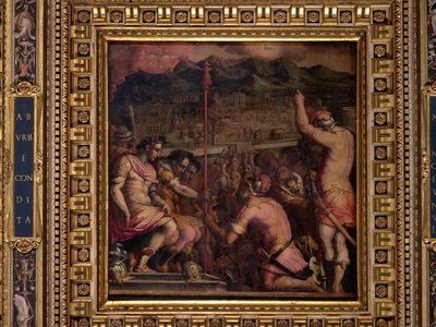 Fundación de Florentia, un asentamiento romano de Giorgio Vasari