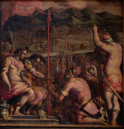 Fundación de Florentia, un asentamiento romano, 1563-1565 de Giorgio Vasari