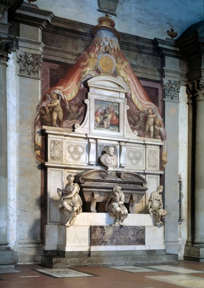 Monumento funerario en homenaje al escultor y arquitecto del Renacimiento Miguel Ángel de Giorgio Vasari