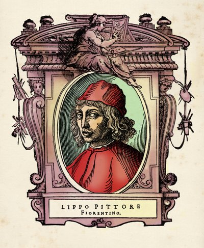 Retrato de Lippo di Benivieni (siglos XIII-XIV) Grabado de 