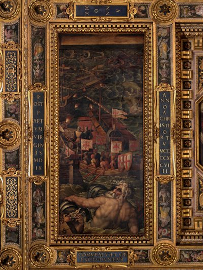 Batalla naval entre florentinos y pisanos de Giorgio Vasari
