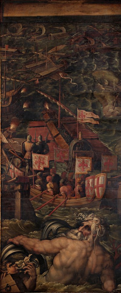 Batalla naval entre florentinos y pisanos, 1563-1565 de Giorgio Vasari