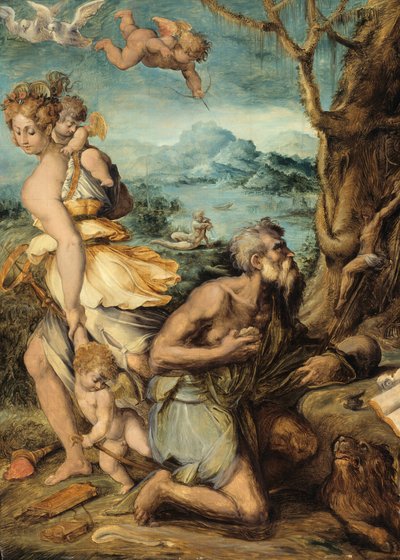 La tentación de San Jerónimo de Giorgio Vasari