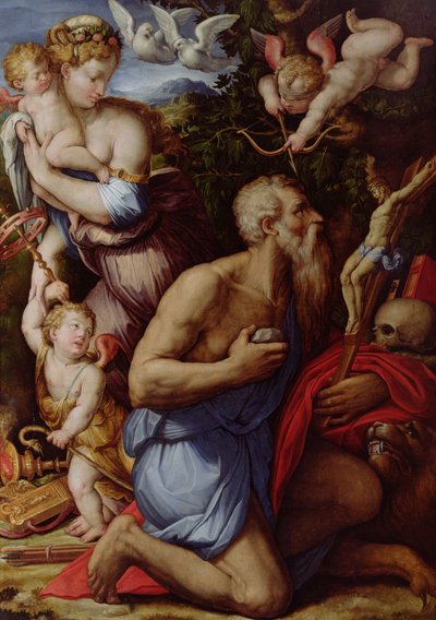 La tentación de San Jerónimo de Giorgio Vasari