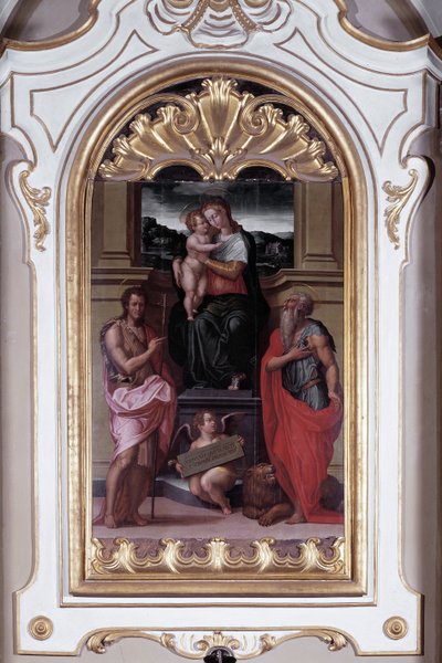Virgen rodeada por San Juan Bautista y San Jerónimo de Giorgio Vasari