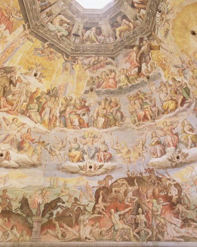El Juicio Final, detalle de la cúpula del Duomo de Giorgio and Zuccari Federico  Vasari
