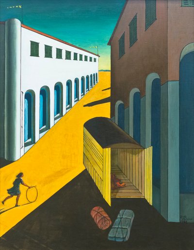 Misterio y melancolía de una calle, chica con aro de Giorgio de Chirico