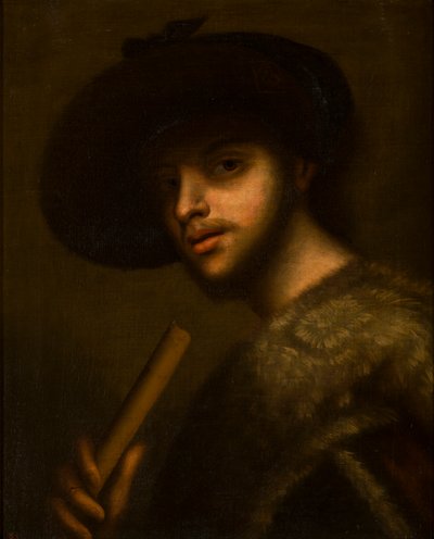 Retrato de un hombre con una pipa o flauta, c.1497-1510 (óleo sobre lienzo) de Giorgione