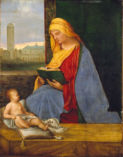 La Virgen y el Niño con una Vista de Venecia, principios del siglo XVI de Giorgione