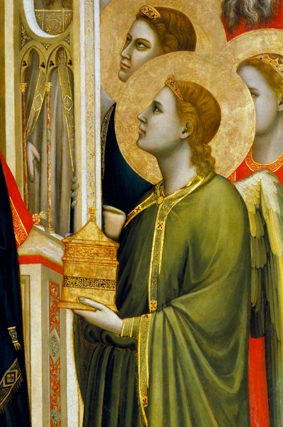 Ángel con ofrenda, de la Madonna di Ognissanti, c.1310 (temple sobre tabla) de Giotto (c.1266 1337)