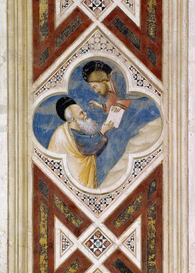 Dios ordena a Ezequiel que coma el pergamino y luego informe su contenido al pueblo de Israel (detalle) de Giotto (c.1266 1337)