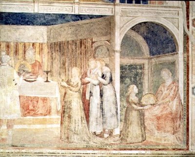 El banquete de Herodes, detalle de Salomé, de la capilla Peruzzi (detalle) de Giotto (c.1266 1337)