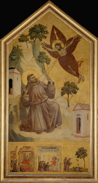 San Francisco de Asís recibiendo los estigmas. i€ la predelle: Le songe d