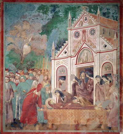 El cortejo fúnebre de San Francisco de Asís se detiene frente a San Damián para que Santa Clara pueda venerar el cuerpo de Giotto (c.1266 1337)