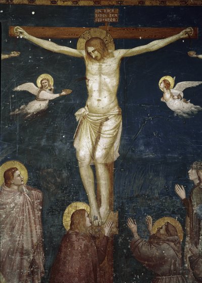 Cristo crucificado, detalle de la Crucifixión con cinco franciscanos - Fresco de Giotto (c.1266 1337)