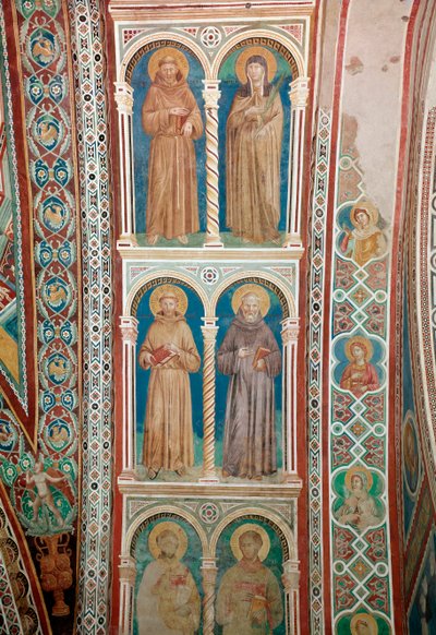Representación de los Santos Francisco de Asís, Santa Clara, San Benito y San Antonio de Padua de Giotto (c.1266 1337)