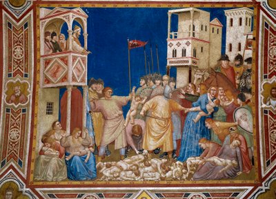 La masacre de los inocentes. Fresco de Giotto di Bondone (1267-1337) de Giotto (c.1266 1337)