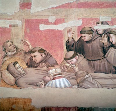 Representación de la muerte de San Francisco de Asís, siglo XIV de Giotto
