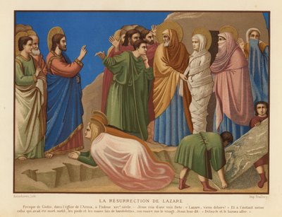 Resurrección de Lázaro (chromolitho) de Giotto di Bondone (after)