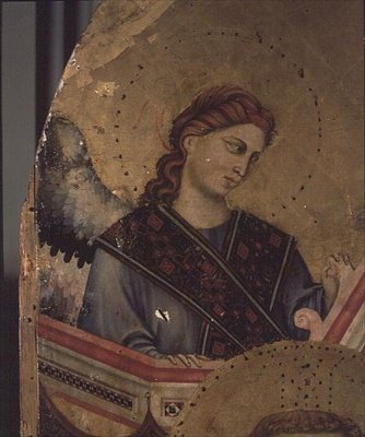 Ángel de Madonna y Niño entronizados de Giotto di Bondone