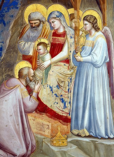 La adoración de los Reyes (detalle) de Giotto di Bondone