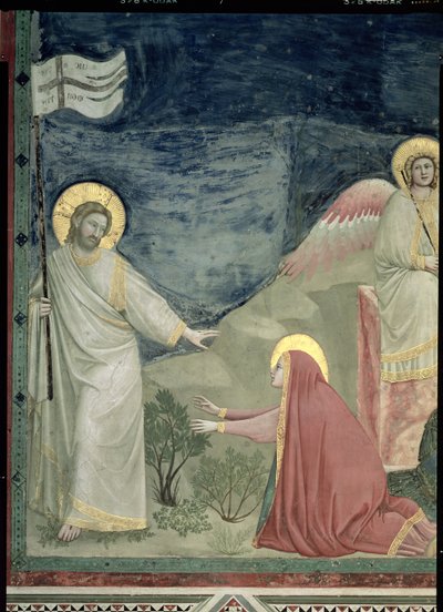 Noli me Tangere, (detalle) de Cristo y María Magdalena, c.1305 de Giotto di Bondone