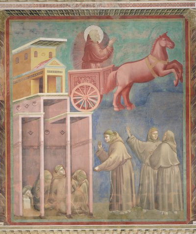 San Francisco aparece a sus compañeros en un carro de fuego, 1296-97 de Giotto di Bondone