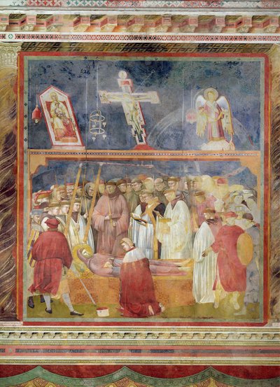 San Jerónimo comprobando los estigmas en el cuerpo de San Francisco, 1296-97 de Giotto di Bondone