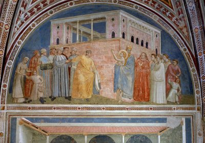 San Francisco renunciando a sus bienes mundanos, de la Capilla Bardi, c.1320 de Giotto di Bondone
