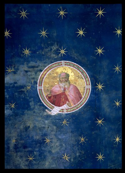 El Profeta Isaías, detalle de la bóveda, 1303-05 (post-restauración) de Giotto di Bondone