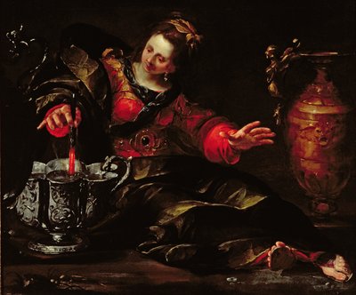 Circe mezclando vino, c.1630 de Giovacchino Assereto