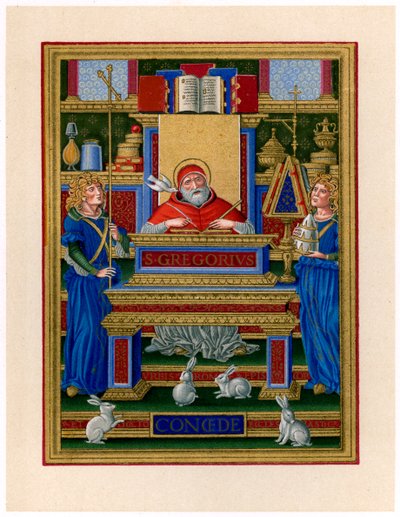 San Gregorio el Grande recibiendo inspiración del Espíritu Santo, c. 1490 de Giovan Pietro Birago