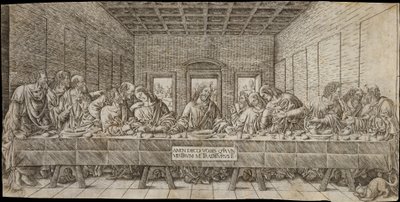 La última cena, con un spaniel de Giovan Pietro Birago