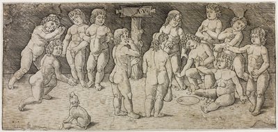 Doce Cupidos Jugando de Giovan Pietro Birago